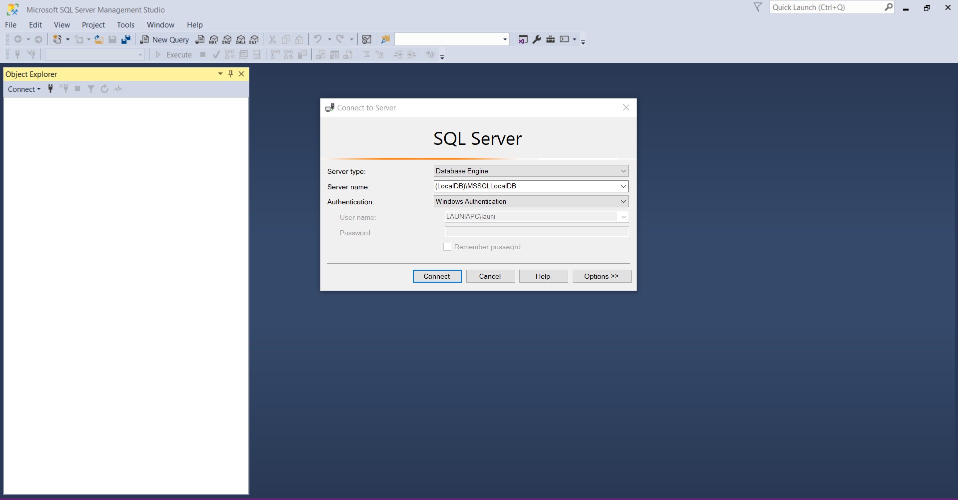 SQL SM open