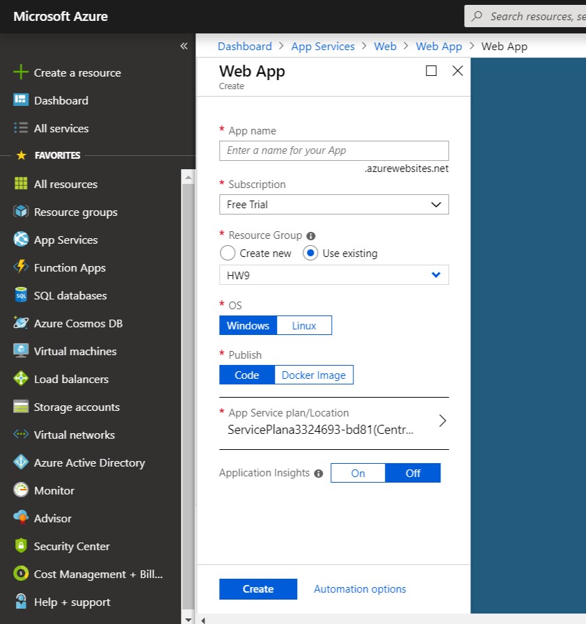 create web app